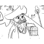 Dibujo para colorear Dibujo De Pirata Con Cofre Bajo El Brazo Para Pintar Y Colorear
