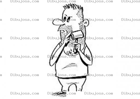 Dibujo para colorear Dibujo De Hombre Rasurandose La Barba Para Pintar Y Colorear Hoja De Afeitar