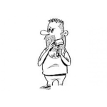 Dibujo para colorear Dibujo De Hombre Rasurandose La Barba Para Pintar Y Colorear Hoja De Afeitar