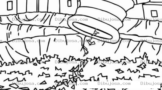 Dibujo para colorear Dibujo De Un Vertedero Para Pintar Y Colorear