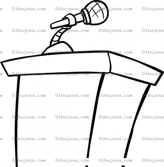Dibujo para colorear Dibujo De Podium Con Microfono Para Pintar Y Colorear