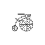 Dibujo para colorear Bicicleta De Pizza Para Pintar Y Colorear