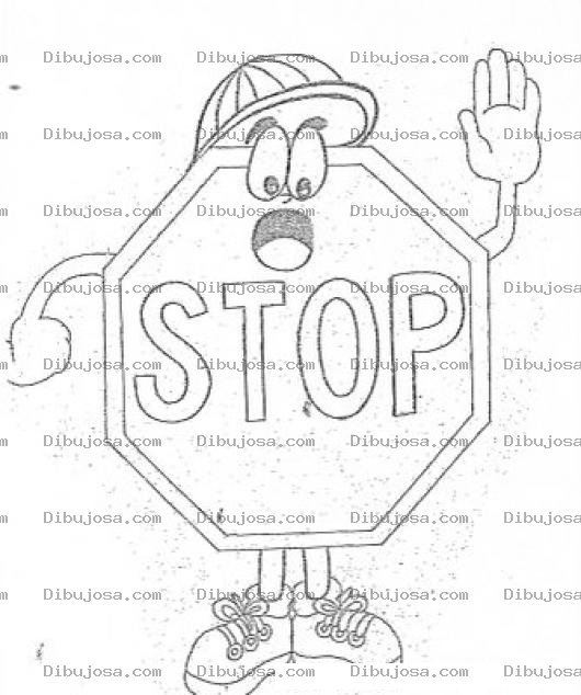 Dibujo para colorear Signo De Stop Para Colorear