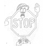 Dibujo para colorear Signo De Stop Para Colorear