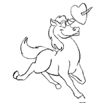 Dibujo para colorear Colorear Unicornio con un corazon