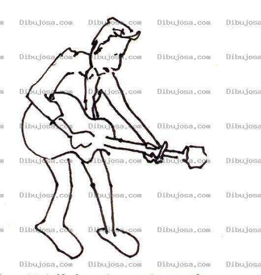 Dibujo para colorear Dibujo De Un Papa Con Guitarra Para Pintar Y Colorear