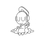 Dibujo para colorear Angelito Con Audifonos Para Colorear