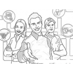 Dibujo para colorear Dibujo De Empleados Felices Para Pintar Y Colorear Equipo De Trabajo
