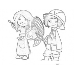 Dibujo para colorear Dibujo De Milly Y Molly Para Pintar Y Colorear A Mily Y Moly