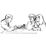Dibujo para colorear Medico Familia Dibujo De Un Doctor En Su Clinica Dando Consulta A Sus Pacientes
