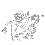 Dibujo para colorear Dibujo De Don Ramon Pegandole A Dona Florinda