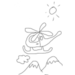 Dibujo para colorear Dibujo De Helicoptero Volando