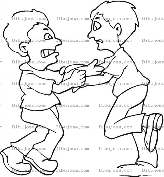 Dibujo para colorear Dibujo De 2 Hombre Peleando Para Pintar Y Colorear Una Discusion De Adultos O Pelea De Grandes