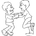 Dibujo para colorear Dibujo De 2 Hombre Peleando Para Pintar Y Colorear Una Discusion De Adultos O Pelea De Grandes