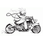 Dibujo para colorear Dibujo De Fantasma En Moto Para Pintar Y Colorear