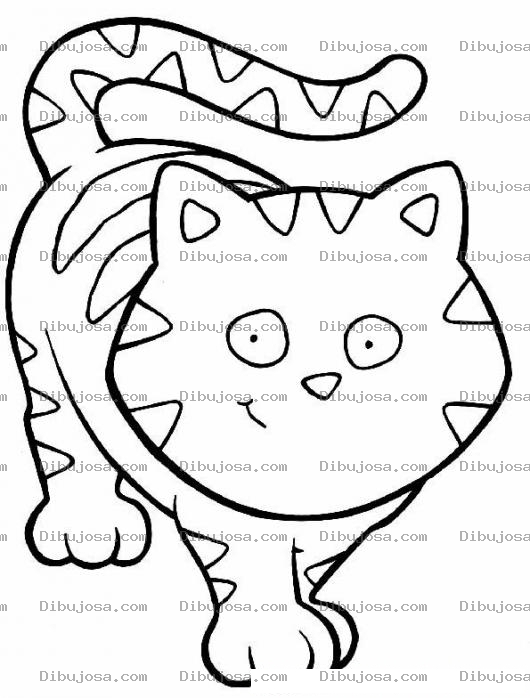 Dibujo para colorear Colorear Gato con rayas