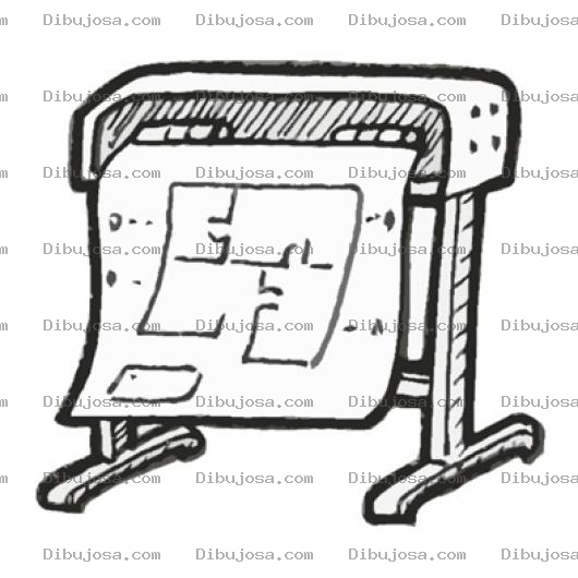 Dibujo para colorear Dibujo De Un Plotter Imprimiendo Un Plano Para Pintar Y Colorear