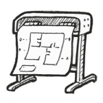 Dibujo para colorear Dibujo De Un Plotter Imprimiendo Un Plano Para Pintar Y Colorear