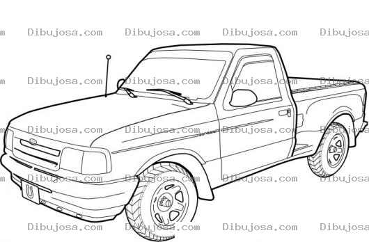 Dibujo para colorear Dibujo De Pickup Ford Ranger Para Pintar Y Colorear Fordranger