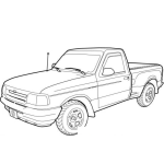 Dibujo para colorear Dibujo De Pickup Ford Ranger Para Pintar Y Colorear Fordranger