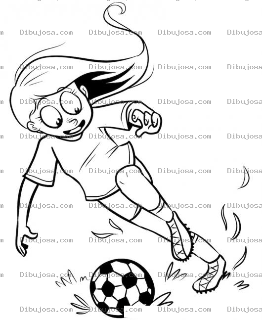 Dibujo para colorear Dibujo De Chica Futbolista Para Colorear
