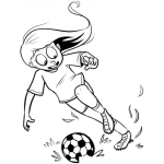 Dibujo para colorear Dibujo De Chica Futbolista Para Colorear