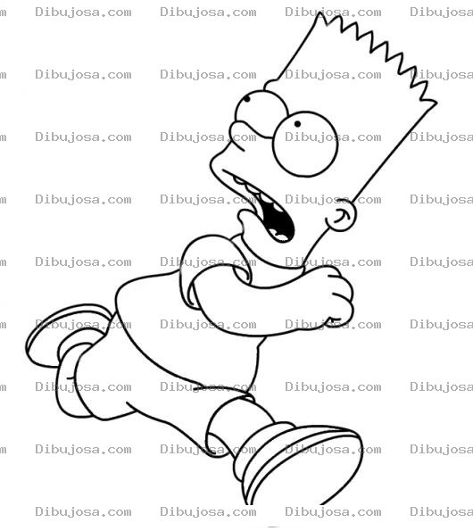 Dibujo para colorear Dibujo De Bart Simpson Huyendo Para Pintar Y Colorear A Bartsimpson Corriendo Con Mucho Miedo