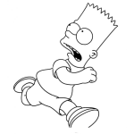 Dibujo para colorear Dibujo De Bart Simpson Huyendo Para Pintar Y Colorear A Bartsimpson Corriendo Con Mucho Miedo