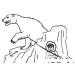 Dibujo para colorear Dibujo Esquimal Escondiendose De Un Oso Polar Para Colorear