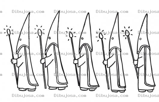 Dibujo para colorear Dibujo De Precesion De Cucuruchos En Semana Santa Para Pintar Y Colorear