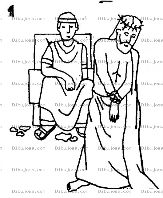 Dibujo para colorear Dibujo De Jesus Y Poncio Pilata Para Pintar Y Colorear