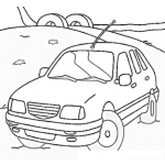 Dibujo para colorear Dibujo De Carrito Compacto Para Pintar Y Colorear