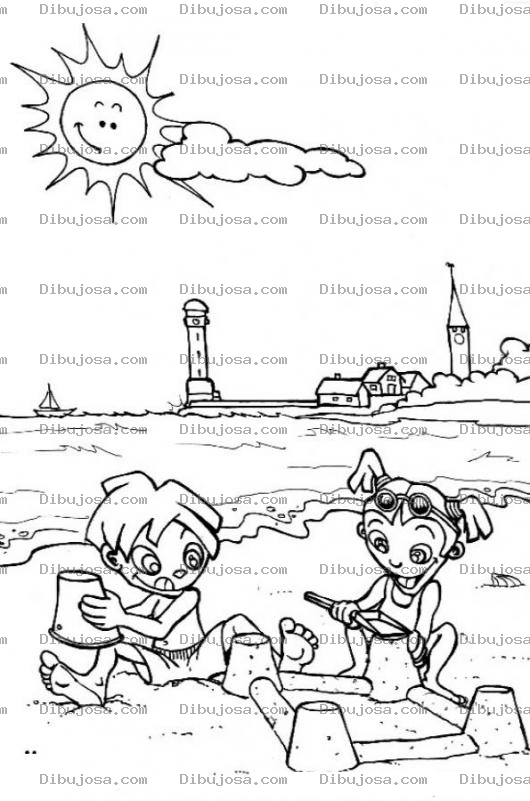 Dibujo para colorear Dibujo De Verano Para Pintar Playa En Semana Santa