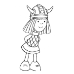 Dibujo para colorear Colorear Nina Vikinga
