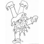Dibujo para colorear Dibujo De Bufon Haciendo Una Pirueta Para Pintar Y Colorear