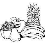 Dibujo para colorear Dibujo De Frutas Para Colorear Y Pintar Fresas Bananos Pera Manzana Y Pina
