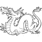 Dibujo para colorear Colorear Dragon Sacando Fuego
