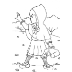 Dibujo para colorear Dibujo De Caperucita Roja Diciendo Adios Para Pintar Y Colorear