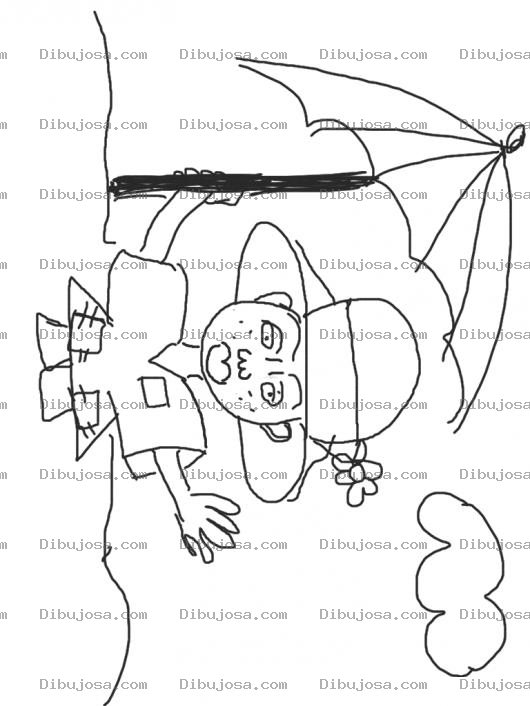 Dibujo para colorear Senora En La Playa Para Pintar Y Colorear Dama Con Sombrilla