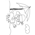 Dibujo para colorear Senora En La Playa Para Pintar Y Colorear Dama Con Sombrilla