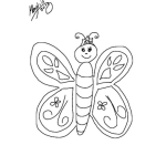 Dibujo para colorear Mariposa Princesa Con Una Tiara Corona Para Pintar Y Colorear