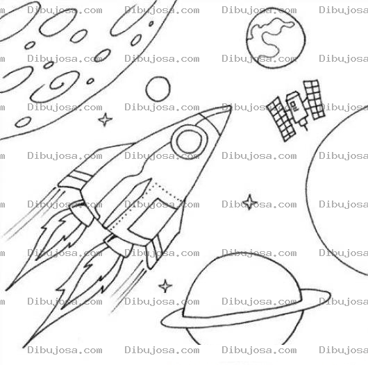 Dibujo para colorear Colorear Cohete Espacial