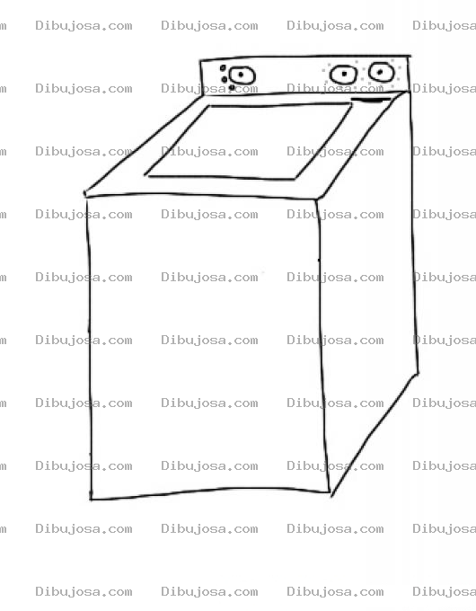Dibujo para colorear Maquina Electrica Lavadora De Ropa Para Pintar Y Colorear