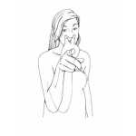 Dibujo para colorear Te Estoy Vigilando Dibujo De Una Mujer Indicando Con Su Mano Que Te Esta Vigilando Para Pintar Y Colorear
