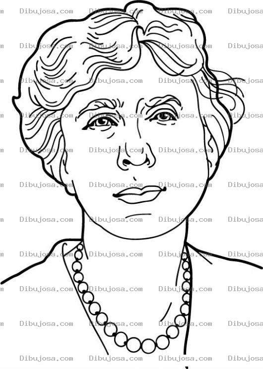 Dibujo para colorear Dibujo De Abuelita Con Collar De Perlas Para Pintar Y Colorear