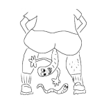 Dibujo para colorear Defecar Lombrices Dibujo De Un Hombre Engusanado Sacando Lombrices Por El Recto Para Pintar Y Colorear Parasitos Intestinales