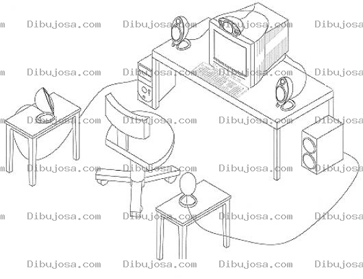 Dibujo para colorear Dibujo De Las Bocinas De La Computadora