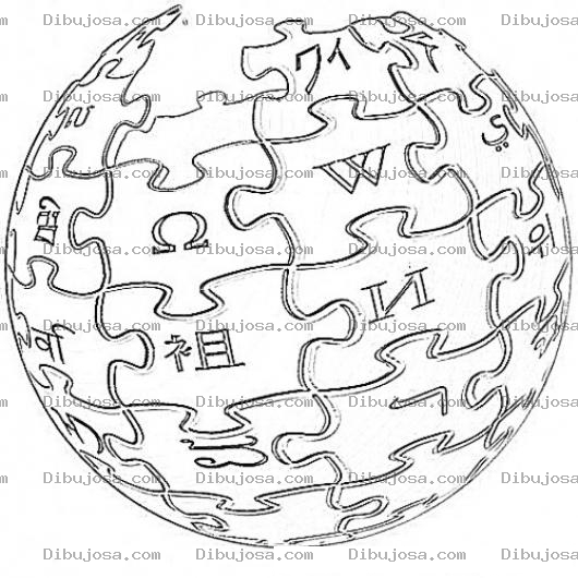 Dibujo para colorear Logo De Wikipedia Dibujo Del Mundo De Wikipedia Para Pintar Y Colorear