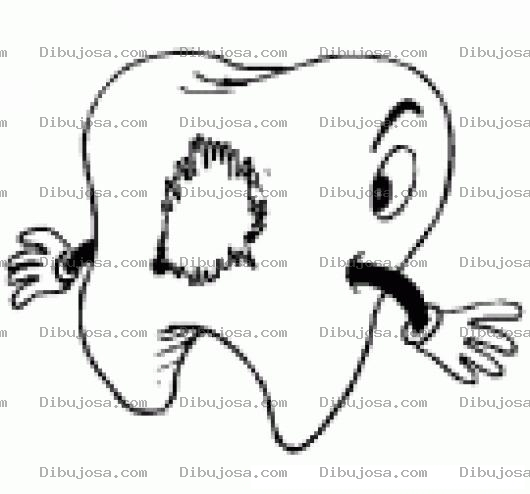 Dibujo para colorear Dibujod E Diente Con Caries Para Colorear