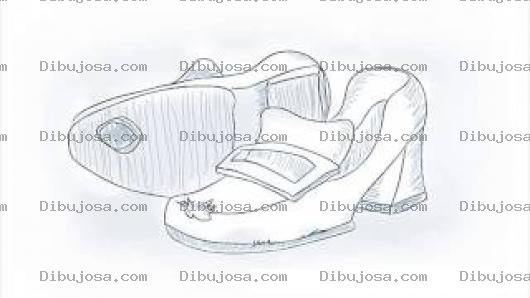 Dibujo para colorear Dibujo De Zapatos Gastados Para Pintar Y Colorear